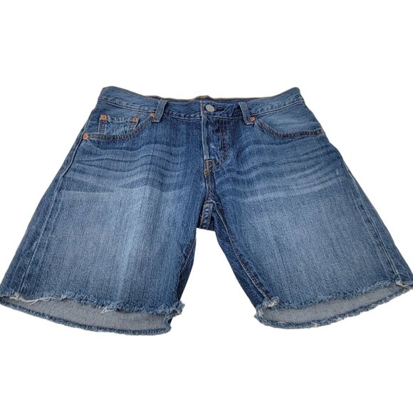 Levi's 501 Button fly Cut Off Denim Shorts Size 5/6 Blue 29" Waist - Picture 2 of 7